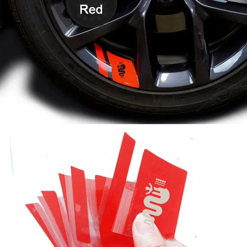 Adesivo para roda de carro, 6 peças, para alfa romeo giulia stelvio giulietta 156 159 147 mito tonale brera acessórios automotivos