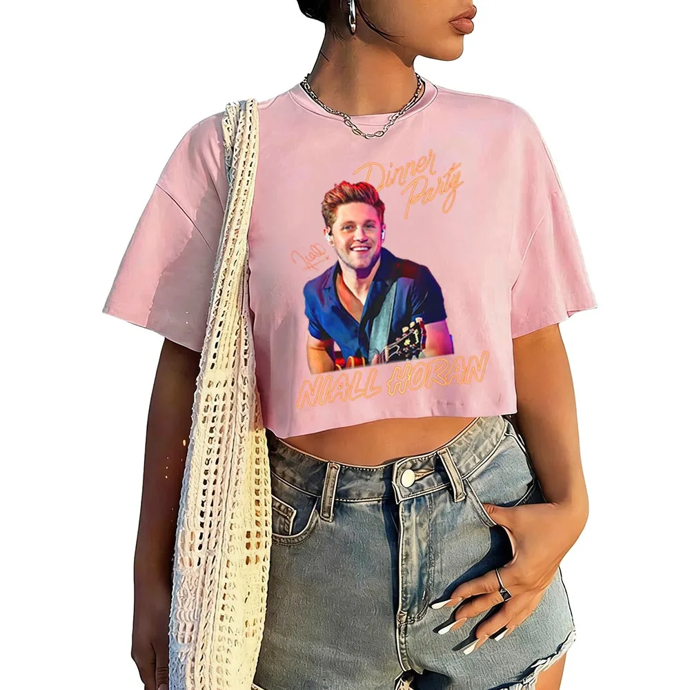 Niall Horan Dinner Party Tour 2026 Shirt Women O-Neck Short Sleeves Crop Tops T-shirt