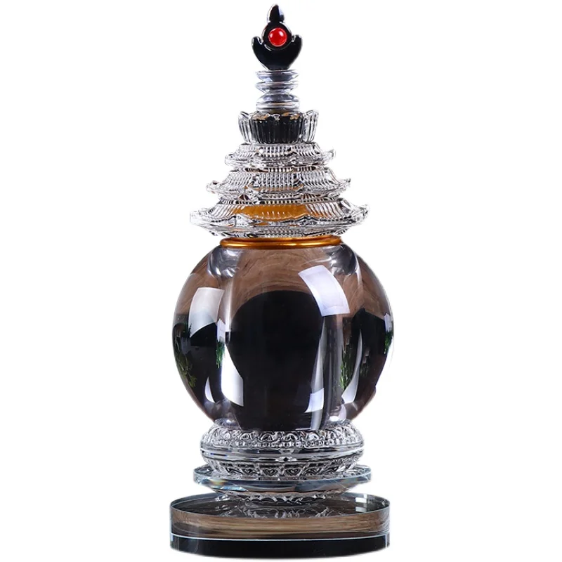 Large White Crystal Pagoda for Offering Relic Ganlu Pills