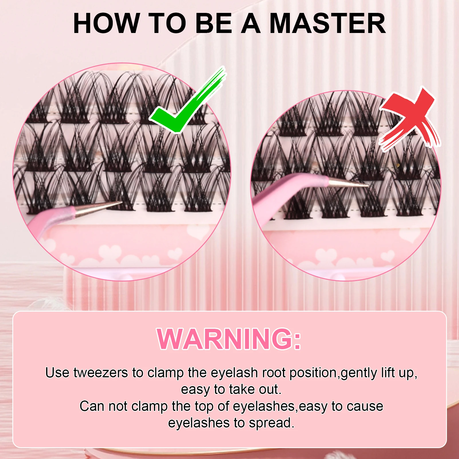 DIY Eyelash Extensions 36 Clusters 3 Rows Professional Assorted Lengths Wisps DIY at Home