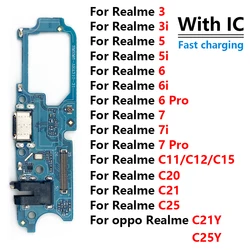 Placa de puerto de carga USB con conector IC, Cable flexible para OPPO Realme, 7, 6, 5, 2, 3 Pro, C11, C20, C25, C12, C15, C21, nuevo