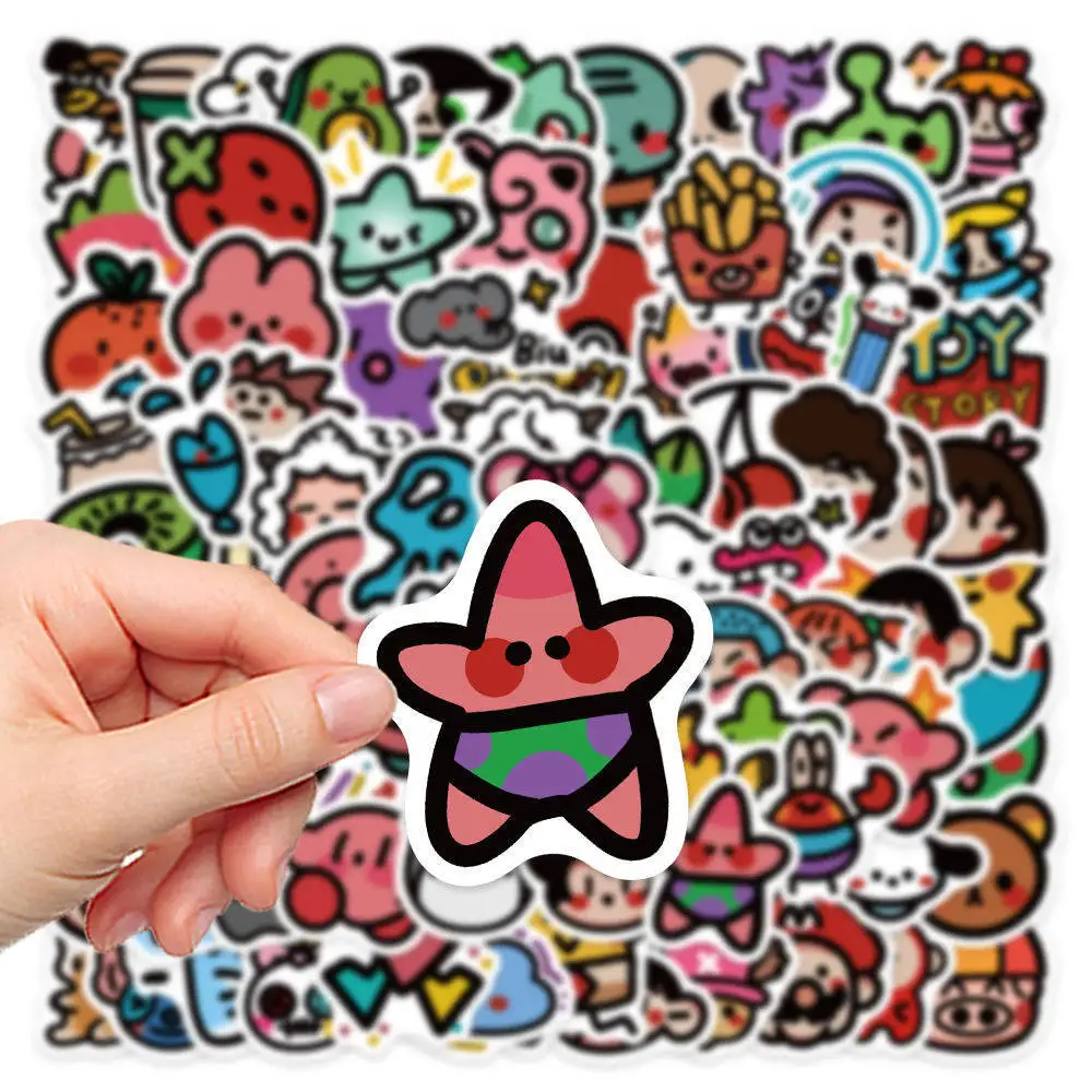 90Pcs Cute Mixed Anime Oldschool Stickers Kid Toys Skateboard Laptop Bike Car Phone Stationery Cartoon Stickers Children Gift