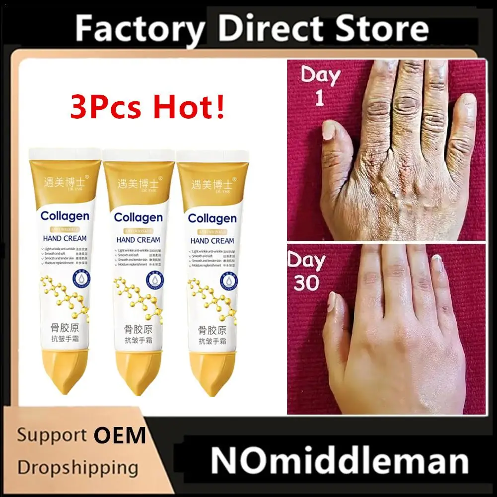 

3Pcs Collagen Hand Cream Hands Skin Friming skincare Moisturizing Brightening Hydrating Hands Creams Hand Skin Care Products