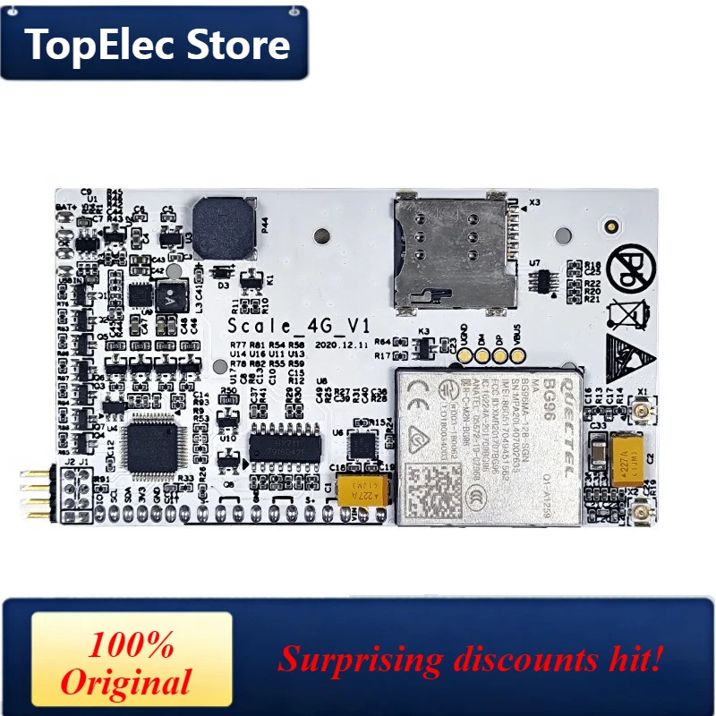 TopElec Wireless 4G Weighing Sensor Development Board with BG96 4G Module HX711 24-bit High-precision ADC Weight Scale