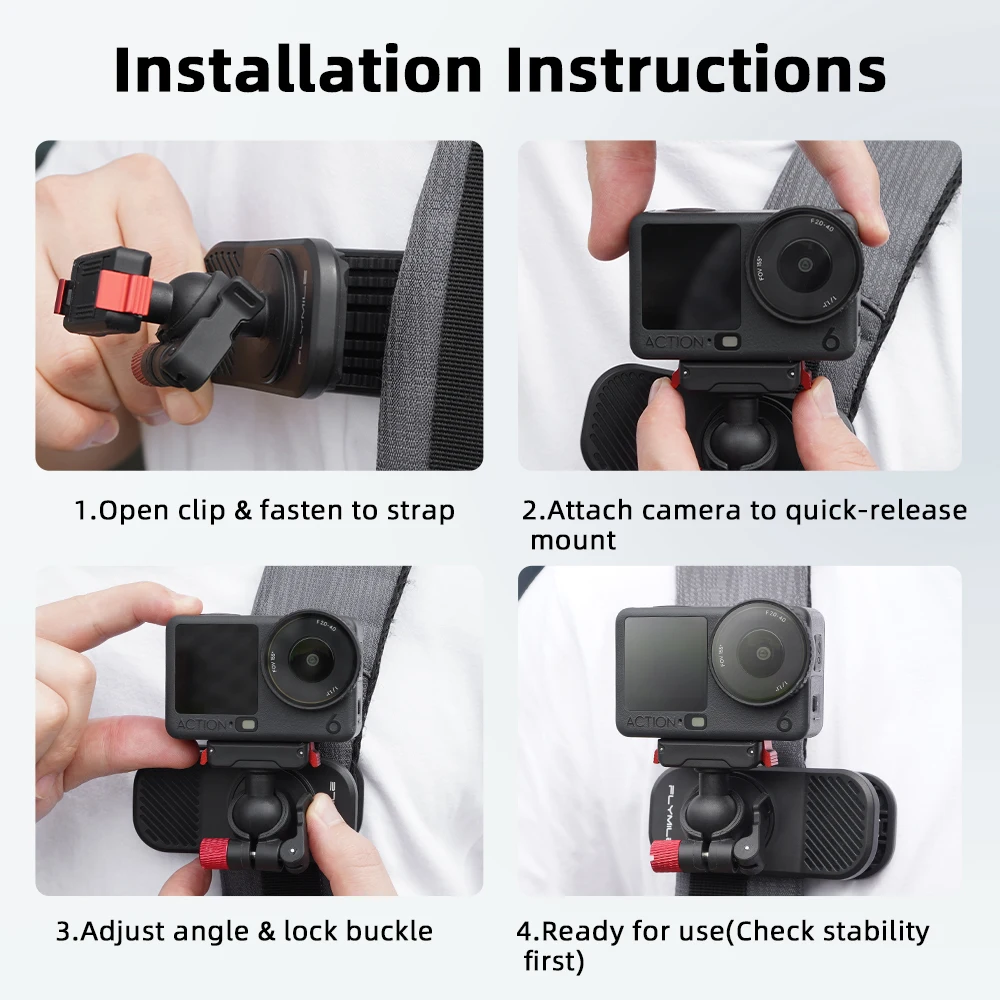 Flymile Magnetischer Rucksackclip für DJI Action-Kamera OSMO 360 Nano Zubehör mit Schnellverschluss-Halterung für Insta360 Ace Pro 2 – Detail 12