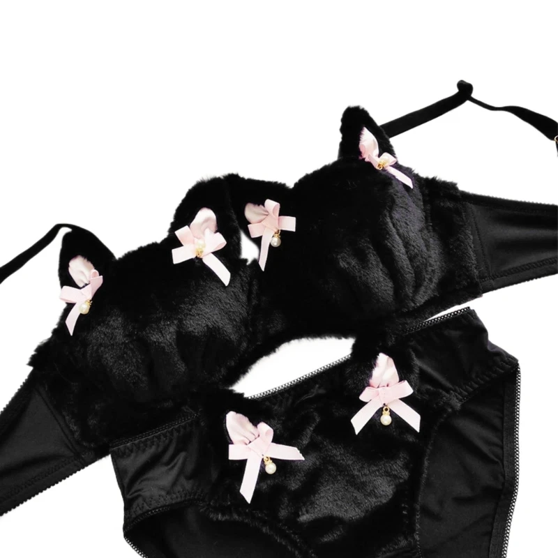 sexy panda lingerie Luxurious Panda Plush Bra Set, Soft Fur Bra and Panties, Seductive Women's Lingerie  Underwear brief main image 0
