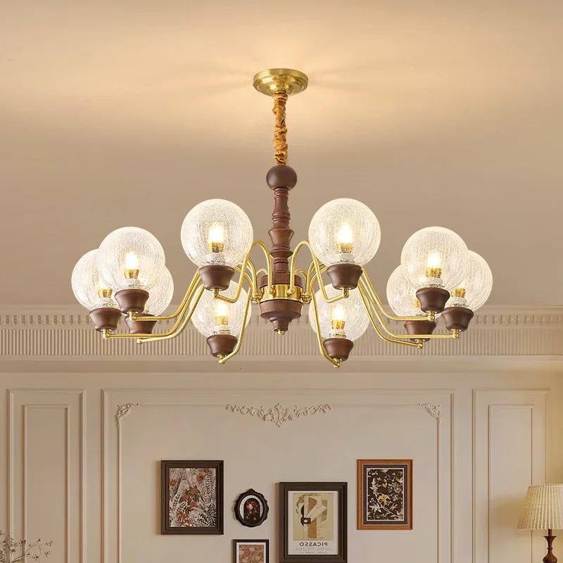 Medieval style living room all copper chandelier American retro restaurant study bedroom light 2025 new bed and breakfast hotel