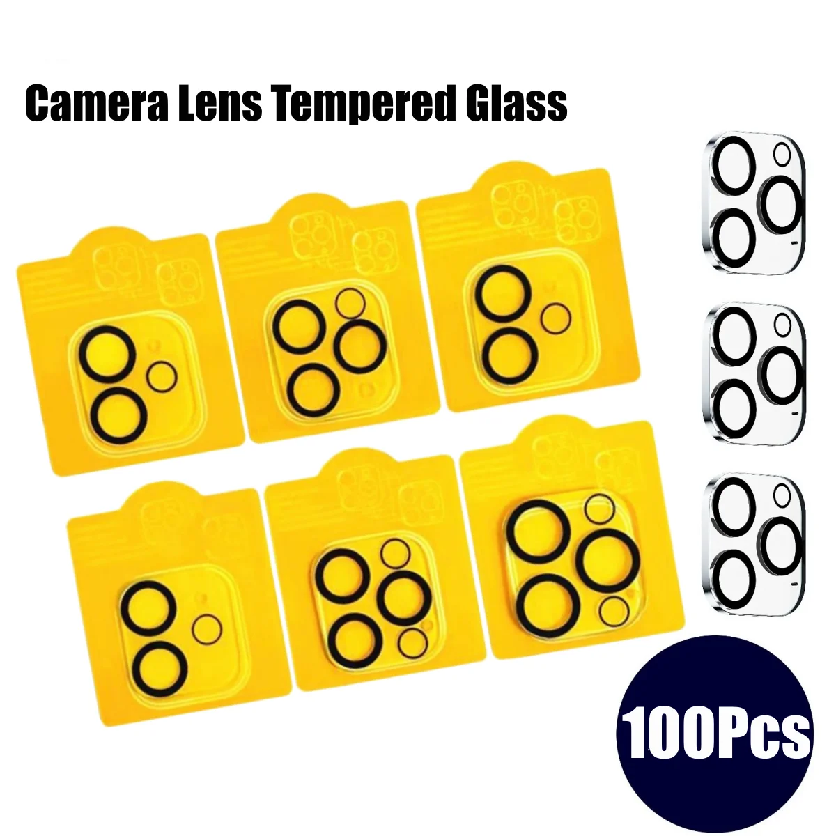 

100pcs Full Cover Camera Lens Glass for iPhone 16 14 15 plus 11 12 13 14 Pro Max Camera Protector Glass for iphone 16 pro