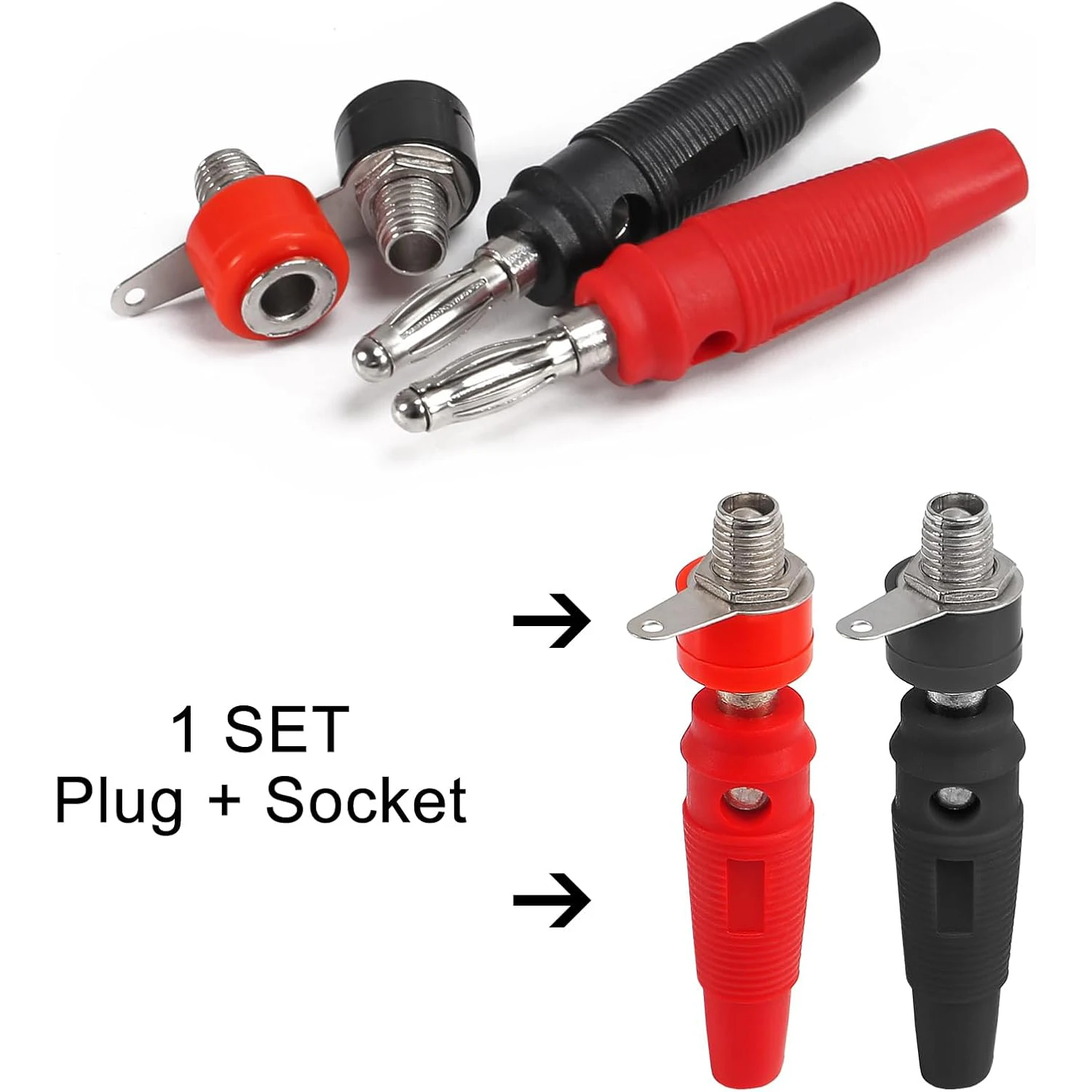 Binding Posts Terminals 4mm Banana Plug Socket Red and Black Gold Plated 4mm Female and Male Banana Plugs Banana Socket Terminal
