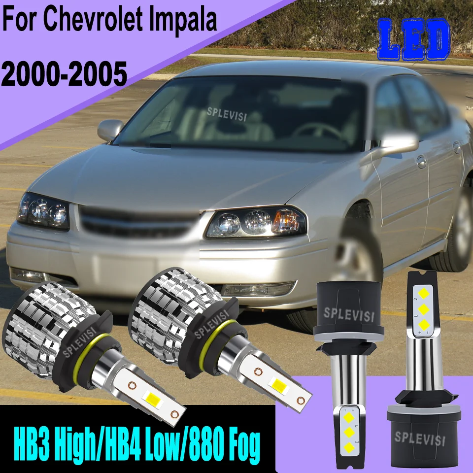 

with Cooling FAN - LED Headlight & Aluminum cooling Fog Light Kit Combo For Chevrolet Impala 2000 2001 2002 2003 2004 2005