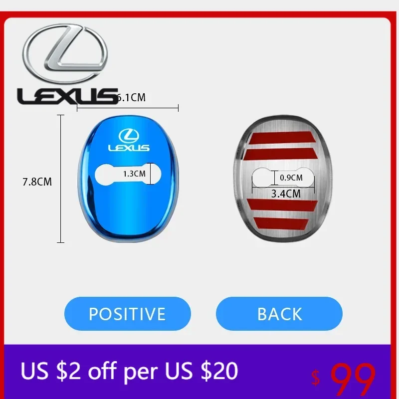 

Interior Mouldings For Lexus Fsport IS300h NX300h RX400h ES350 GS300 UX GX470 4pcs 3D Car Protect Door Lock Buckle Cover Sticker