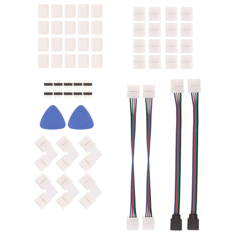 

LED Strip Connector 4 Pin 10Mm Solderless RGB Light Strip Connector For 5050 SMD - Gapless Connectors,L Shape Connectors