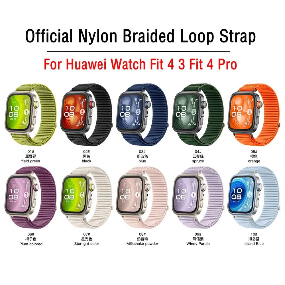 Official Nylon Braided Loop Strap for Huawei Watch Fit 4 3 Sport Breathable Bracelet for Huawei Watch Fit 4 Pro Wristband Correa