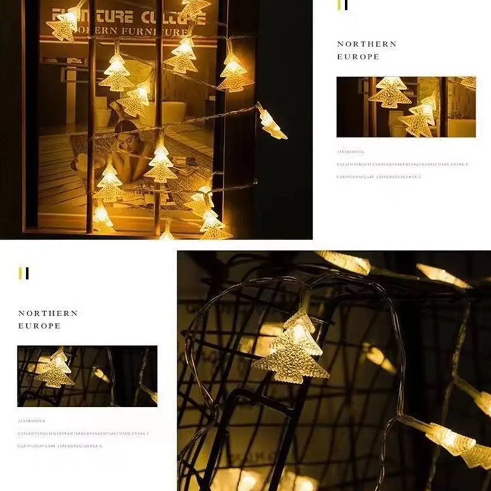 Impermeável Solar String Lights para árvore de Natal, decoração ao ar livre, guirlanda, luzes Fariy, festa de casamento, jardim, 10 LEDs, 20 LEDs, 40LEDs