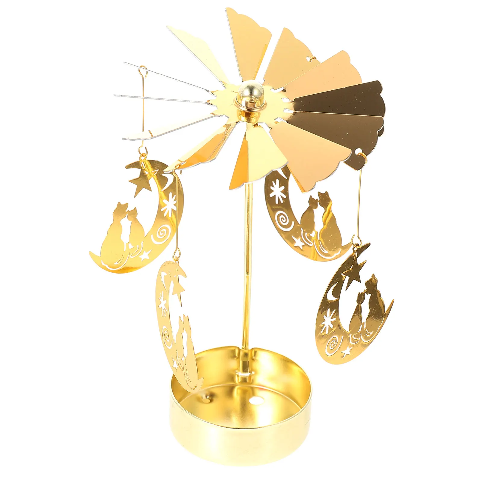Rotating Candlestick Premium Iron Material Fine Craftsmanship Long Lasting Use Romantic Warm Atmosphere Decorative