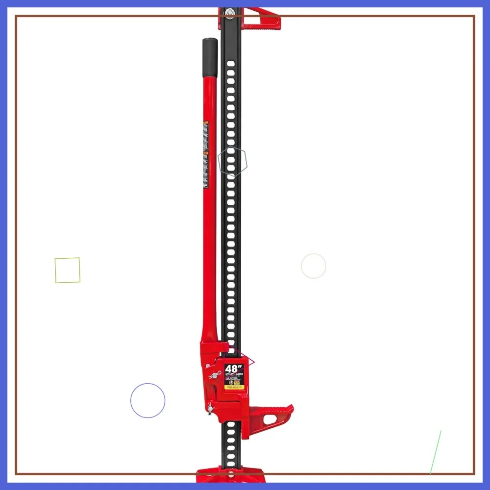 

3 Ton Heavy-Duty Ratcheting Off-Road Jack, 48 Inch Lift Range, Red Finish for Farm and Utility Use