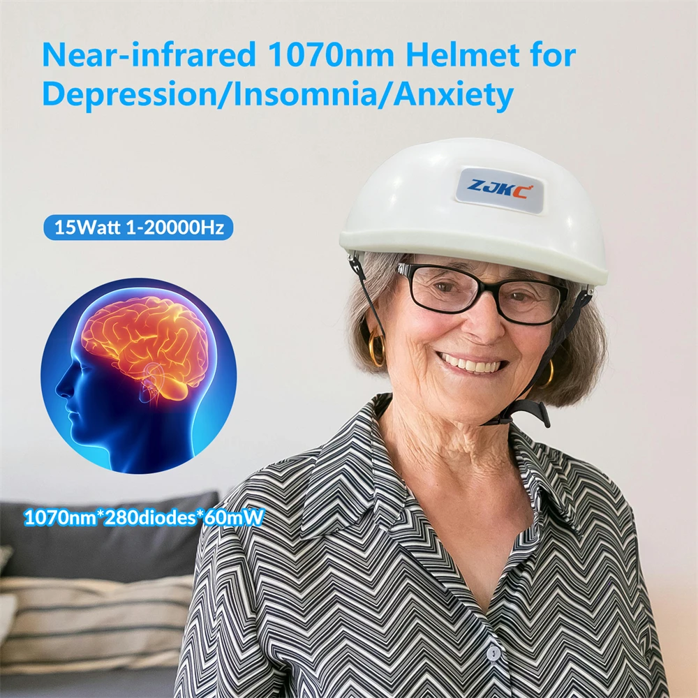 ZJKC 1070nm Helmet Gifts for People With Parkinson's Stroke Rehabilitation Equipment for Alzheimer Diseases Depression Anxiety