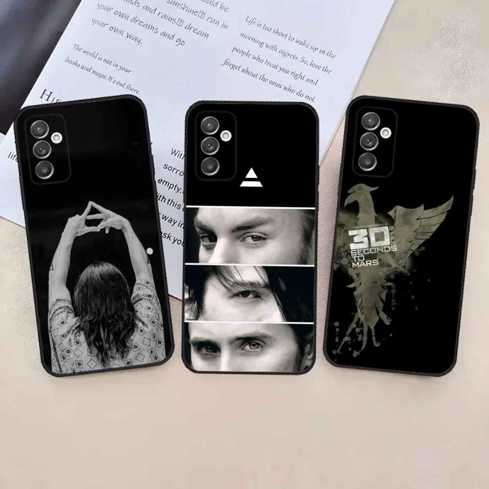 Thirty S-Second To Mars 30stm Phone Case For Samsung S24,23,22,30,21,10,9,Ultra,Plus,Lite,FE,5G Black Soft Case