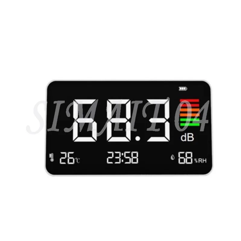 

Настольный шумомер DM219N с диапазоном измерения 30-130 дБ, отображением температуры и влажности в градусах Фаренгейта и Цельсия, с функцией отображения времени.