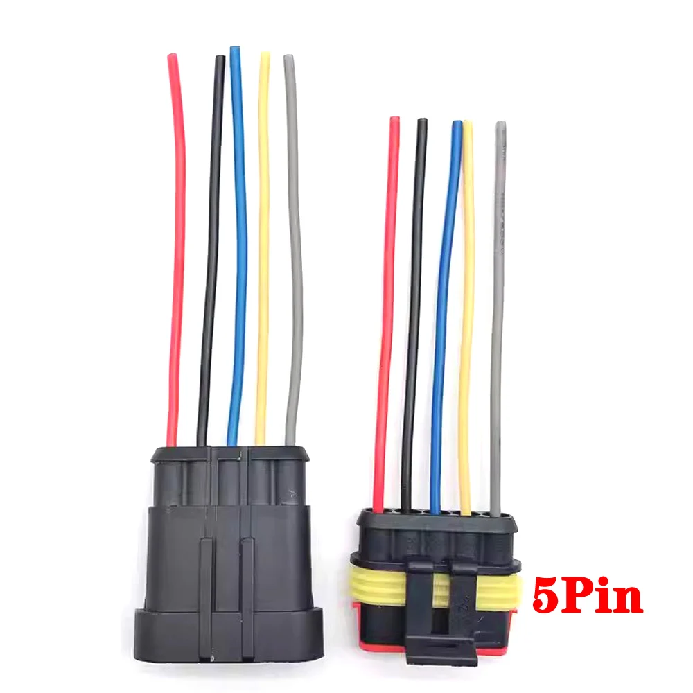 Car Starter Masculino Feminino Docking Conector Selado, Motor Automóvel, Cablagem Plug, 1Set, 1Pin, 2Pin, 3Pin, 4P, 5P, 6Pin