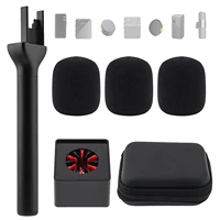 Soporte de mano para micrófono, mango de micrófono para micrófono Universal inalámbrico/ Lavalier, soporte para micrófono con 3 filtros Pop para Vlogging, entrevista