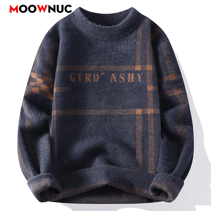 

Men's Solid Knit Pullover Sweater Men Clothing Warm Casual Fashion Streetwear for Spring Autumn Hombre Male Sweat-shirt New