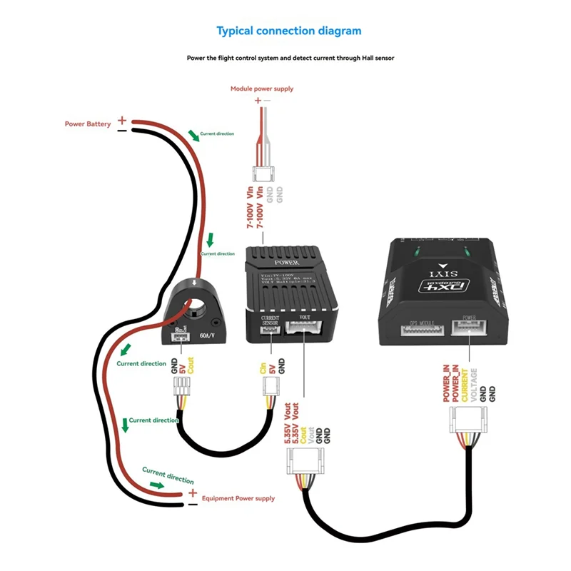 

ABEO-Hall-Sensor Power Module Wide Voltage High Precision Power Module For RC FPV Drone