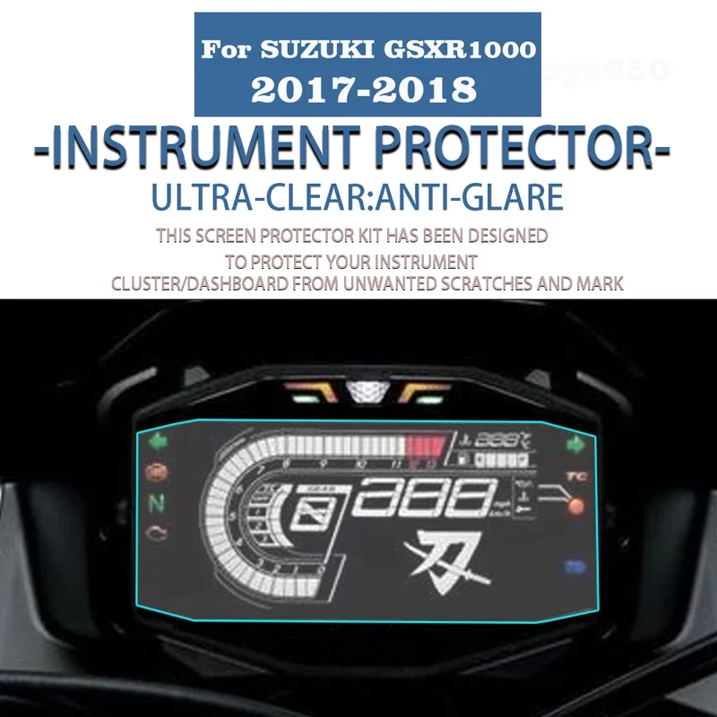 

For SUZUKI GSXR1000 2017-2018 Screen Protector Stickers Motorcycle Accessories Speedometer Dashboard Instrument