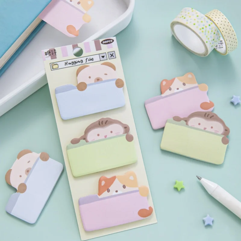24pcs/lot Kawaii Rabbit Dog Cat Animal Memo Pad Cute N Times Stationery Label Notepad Bookmark Post School Supplies