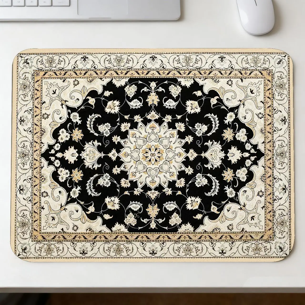 Mini Persian Carpet Mouse Pad Desk Computer Notebook Mouse Mat Tea Coaster Pet Pad Multifunctional Anti-slip Desk Pad