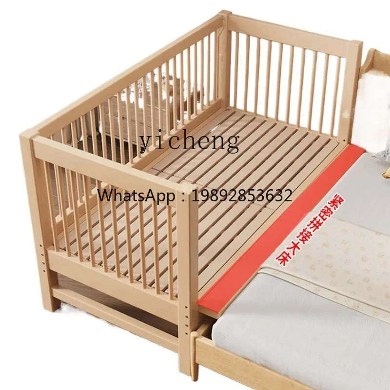 Beech Children's Splicing Can Lift Children's Guardrail Bed Crib