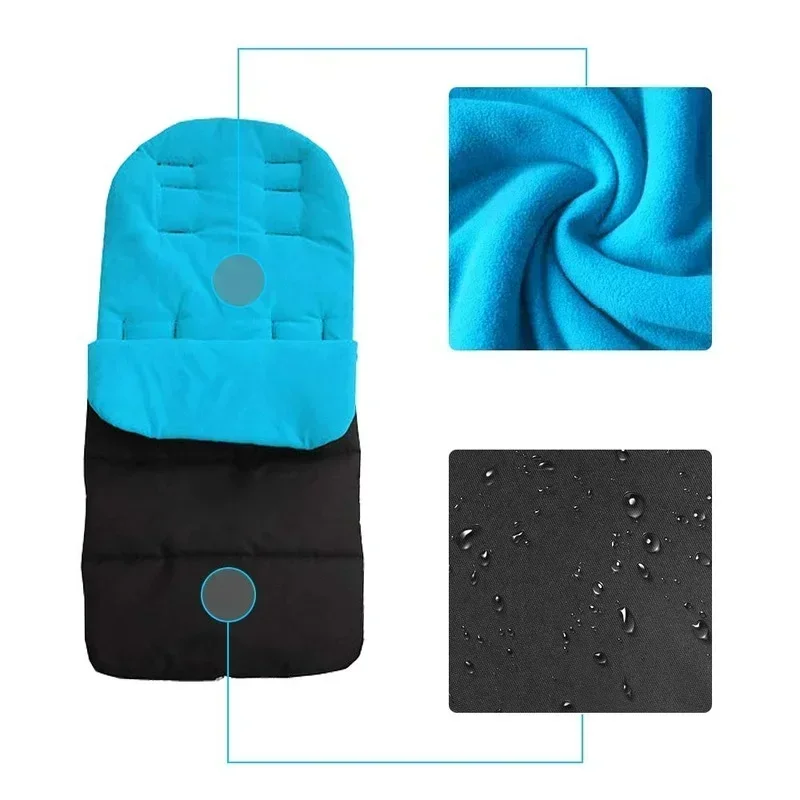 Universal Stroller Winter Sleeping Bag Kids Warm Windproof Footmuff Cover Blanket Toes Buggy Seat Cushion Newborn Accessories