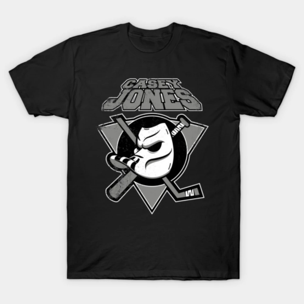Camiseta de algodón Casey Jones TMNT para hombre y mujer, camiseta retro con logotipo de máscara de hockey de las Tortugas Ninja para fanáticos del personaje vengador