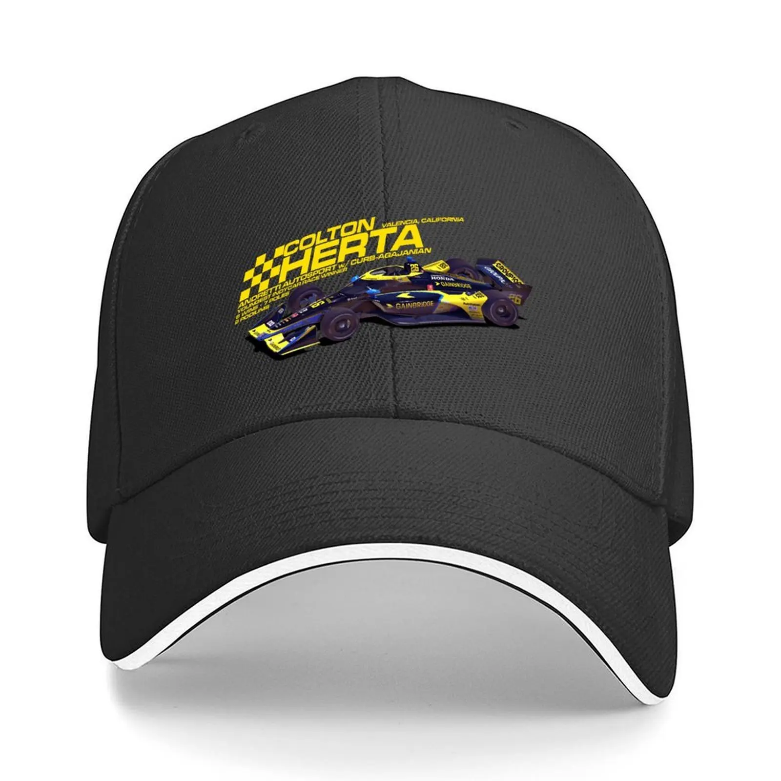 

Colton Herta 2022 (yellow on black) Baseball Cap dad hat Anime Custom Cap western Hat Men's Caps Women's
