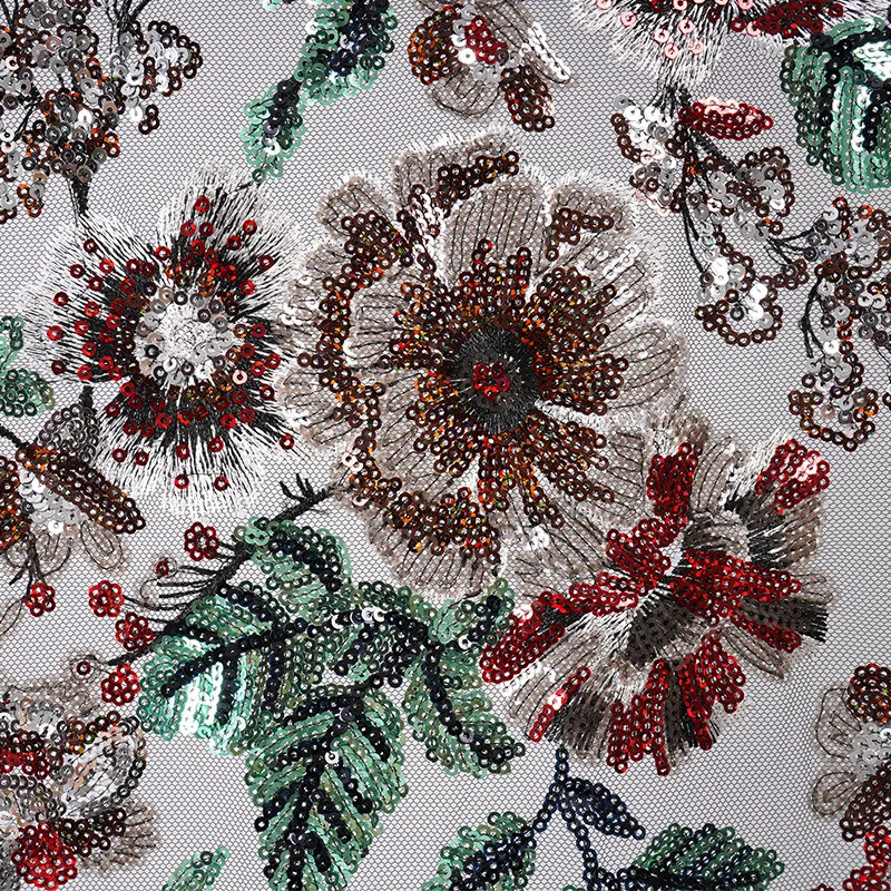 

Colorful Sequin Embroidery Lace Mesh Fabric for DIY Sewing Handmade Wedding Dress Garment Accessories Clothing Fashion Cloth