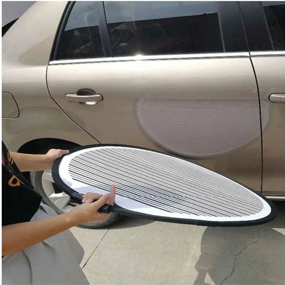 80cm Circular Striped Flexible Foldable Portable Designed PDR Lined Light Reflector Board Round Dent Panel for Car Vehicle