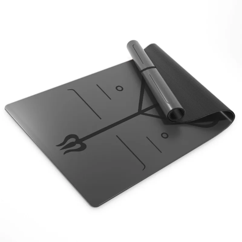 طقم سجادة يوجا مطاطية ممتازة صديقة للبيئة من البولي يوريثان + بسمك 4.5 ملم مع سجادة يوجا بشعار ليزر