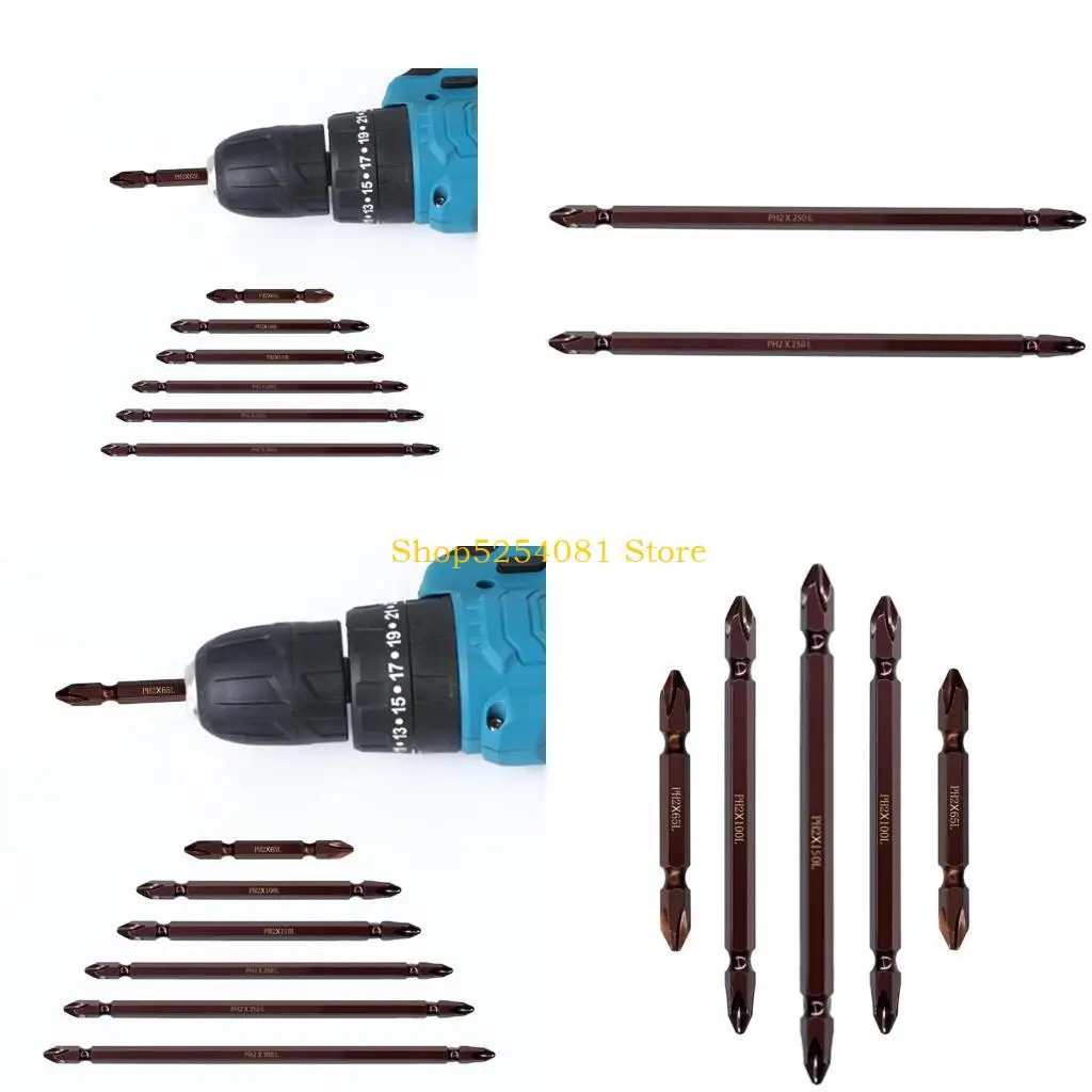 

AXYC 65mm/100mm/150mm/200mm/250mm/300mm Double Head PH2 Screwdriver Bit 1/4'' Hexes Shanks Magnetic Electric Screwdriver Bit