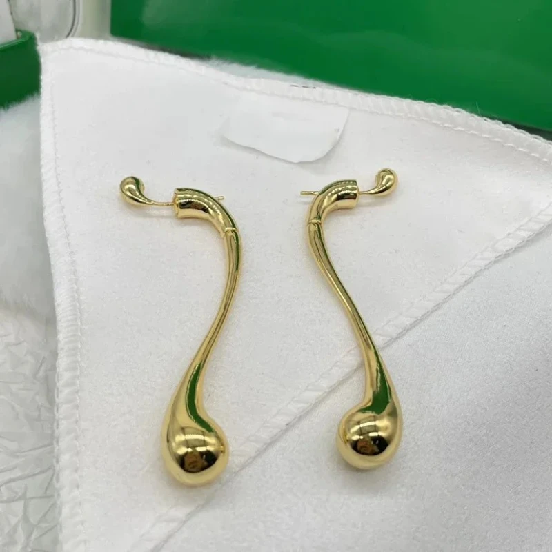 

Новый модный стиль, дизайнерские длинные простые U-образные серьги золотого цвета, женские серьги высшего качества, роскошные ювелирные изделия, тренд