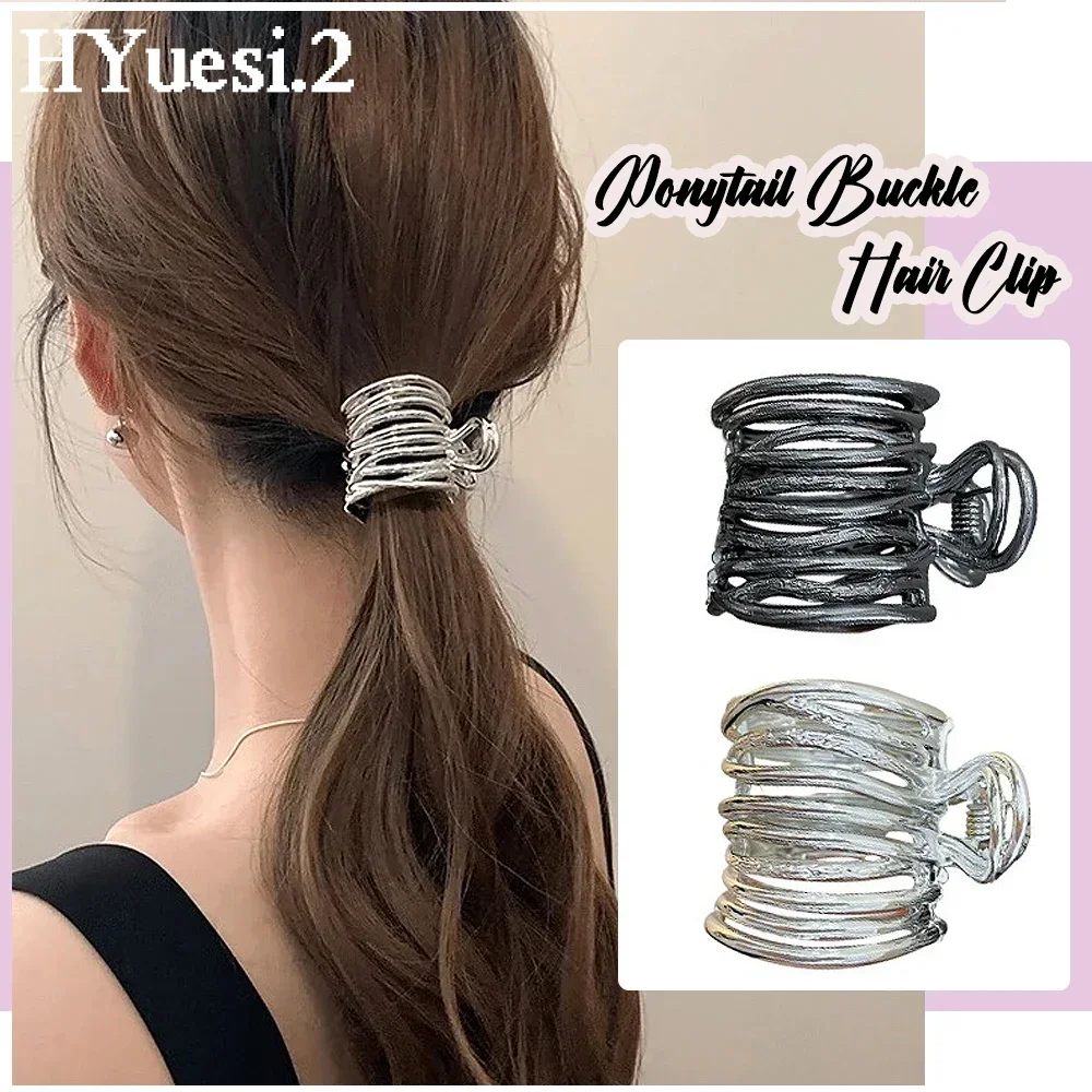 Fashion Irregular Metal Hair Claws Women Girls Nonslip Strong Holder High Ponytail Shark Buckle Hair Clip For Thick Long Hair