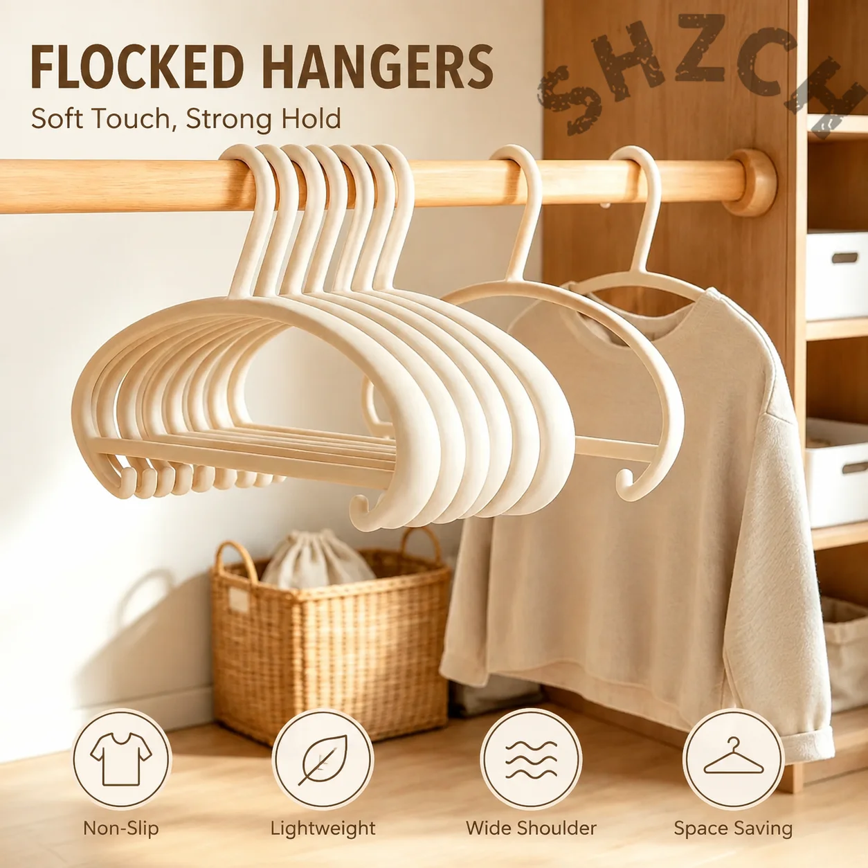 Heavy-Duty Non-Slip Clothes Hanger for Sweaters – Thickened Plastic Garment Organizer with Anti-Mark Design