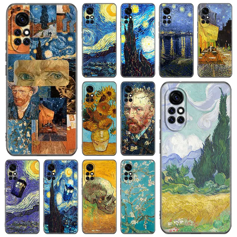 Van Gogh oil painting Phone Case For Huawei Honor 60 50 SE 30S Mate 30 20 10 Lite 40 Nova 9 8 Pro Y60 8i 7i 7SE 5T Premium Cover