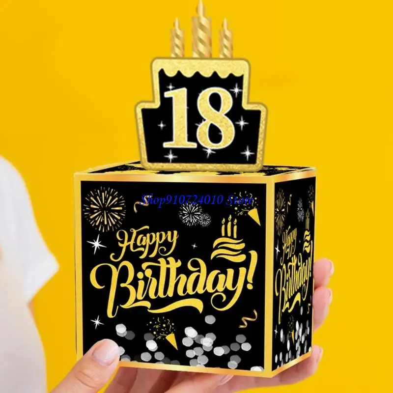 

77HD Safe Paper Birthday Surprise boxes Pull Out Money Holder Customizable Age Decorations Party Supplies