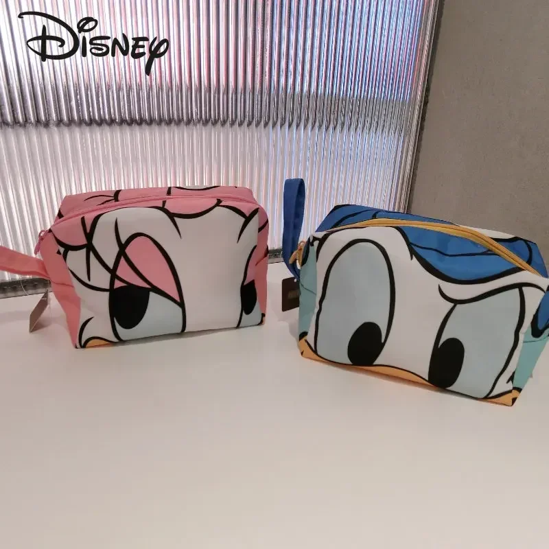 Disney Donald Duck Original New Women\'s Cosmetic Bag Cartoon Fashion Mouth Red Bag Large Capacity Waterproof Travel Cosmetic Bag