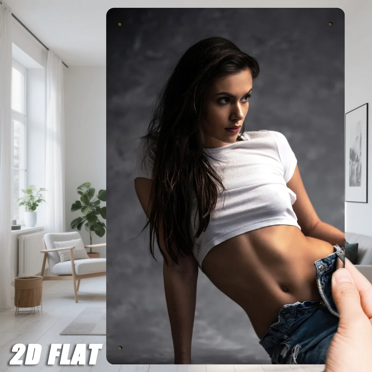 Rust-Resistant 2D Flat Metal Sign Women Shorts Iron Logo Bathroom Laundry Entryway Decor 8x12in
