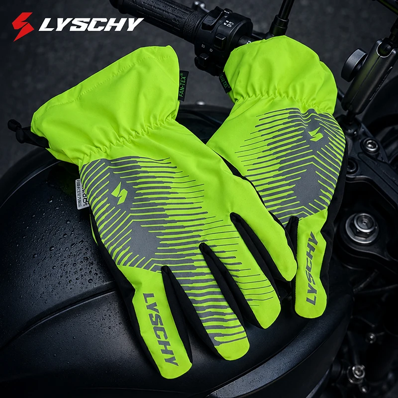 LYSCHY Motorcycle Riding Rainproof Outer Gloves, Men Women Waterproof Windproof Over-Gloves, Anti-Slip Palm Outer Rain Gloves