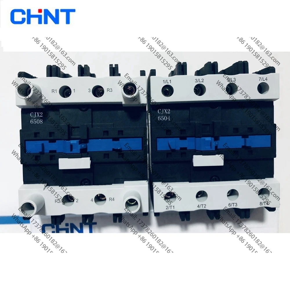 

CHINT-Contactor eléctrico Industrial de montaje en Riel, CJX2-6504, 65A, 4 polos, 4NO, 2NO-2NC, 220V, 380V