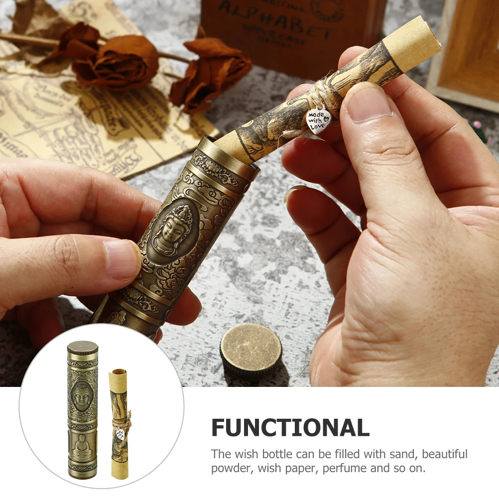

1 Set Of Metal Wishing Tube Handmade Blessing Papers Message In A Tube Gift For Couples Party Favor Decorative Wish Paper Holder