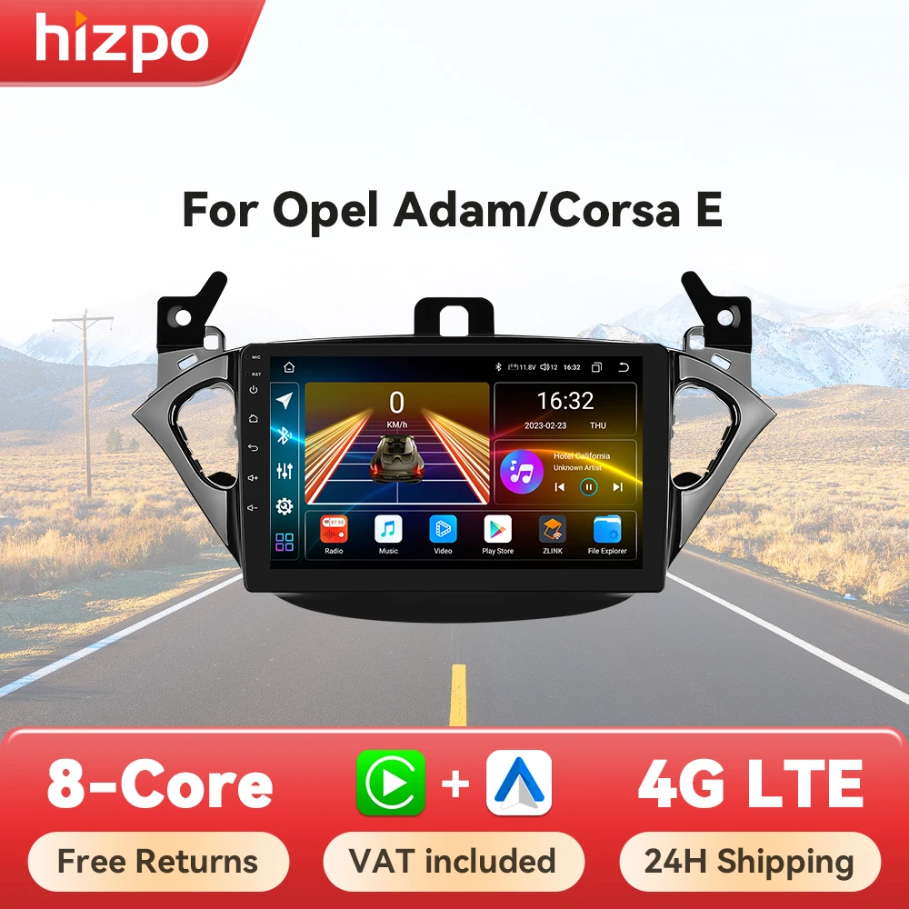 Hizpo Car Smart Systems Radio for Opel Adam 2013 -2016 for Corsa E 2015 -2019 CarPlay Android Auto Autoradio GPS Navigation Wifi