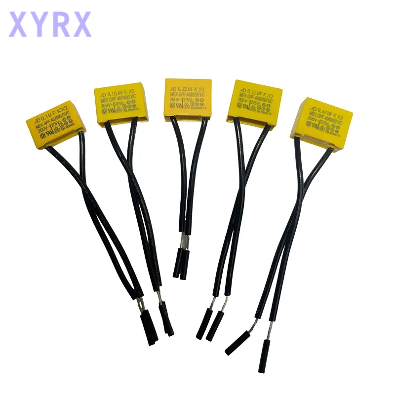 5PCS AD K X2 Safety capacitance Tape line 0.1uF 0.15uF 0.22uF 0.33uF 0.47uF 250V-275V Housing Flexible wire safety capacitor